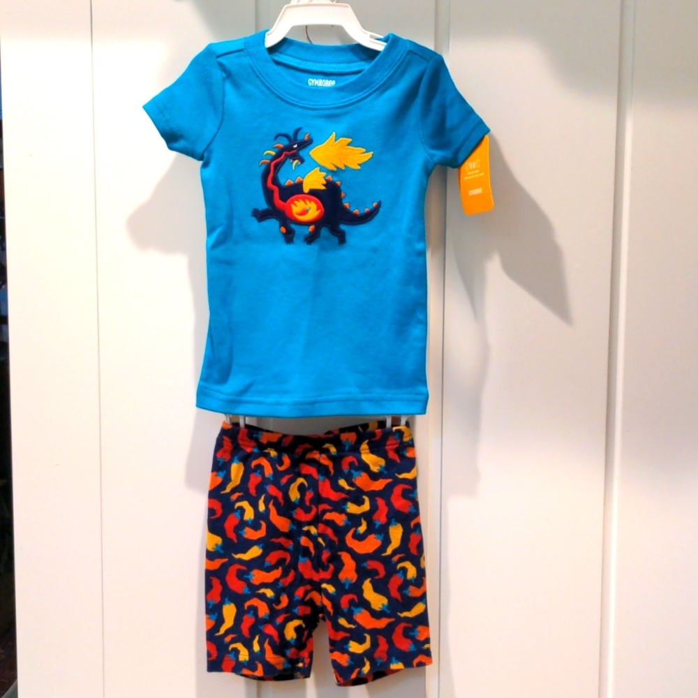 NEW Gymboree Pajamas, shorts/short sleeve - dragon & peppers